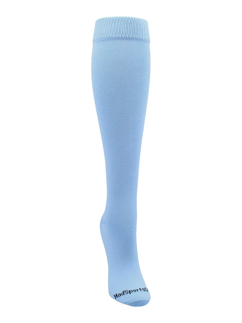 MadSportsStuff Softball Socks with Stitches Over the Calf (Columbia Blue/Navy, Medium) - Image 2